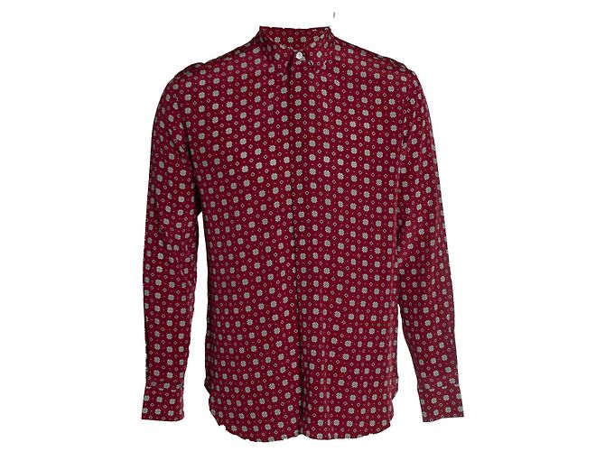 Camicia a stampa a rombi Saint Laurent Rosso