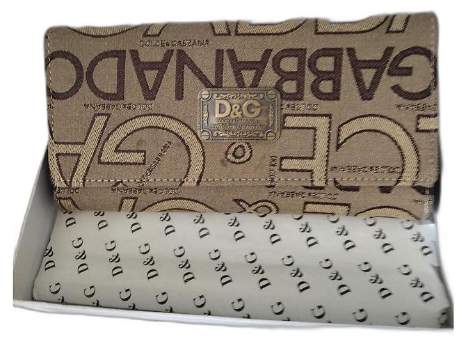 Dolce & Gabbana Monogramm Denim Geldbörse Braun