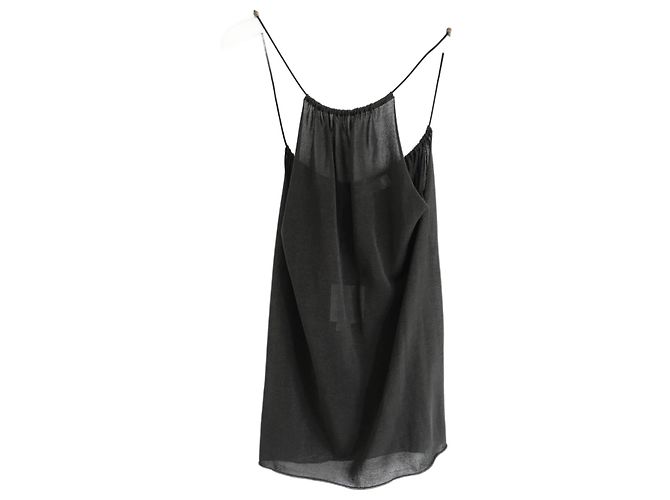 Lanvin x Alber Elbaz Toggle Strap Vest Top Spring 2006 Khaki Dark grey