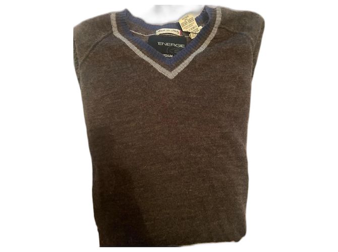 Autre Marque Little Energy Wollpullover Braun Grau