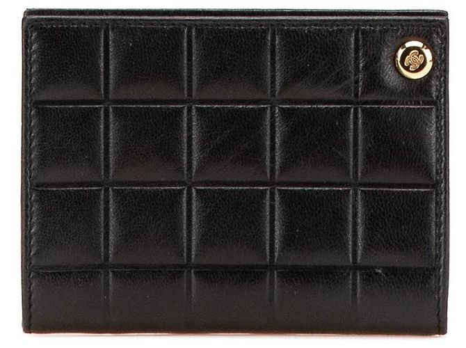 Kartenetui aus Lammleder Chanel Coco Mark Choco Bar Schwarz