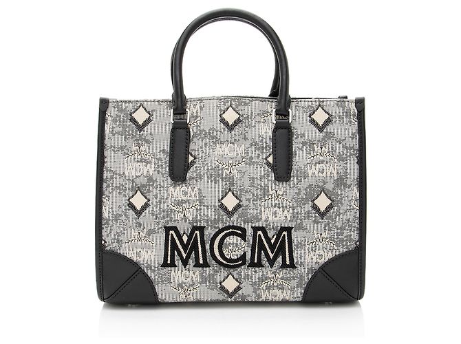 MCM Vintage Monogram Jacquard Petit Tote Noir