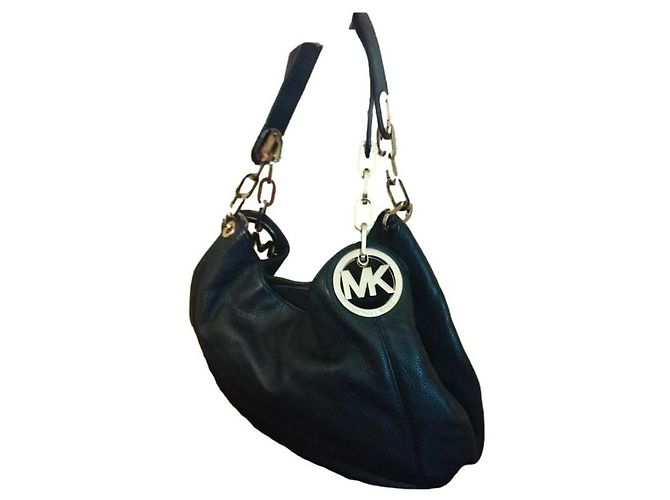 Michael Kors Lillie Große Schwarze Leder Tote Tasche