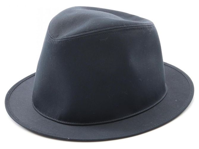 Hermès Hermes H Embroidery Canvas Hat Blue