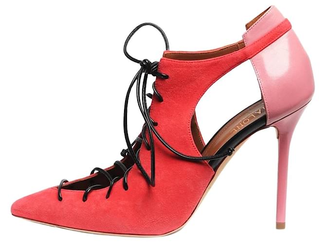 Autre Marque Pink suede Montana point-toe pumps - size EU 38.5  ref.2326928