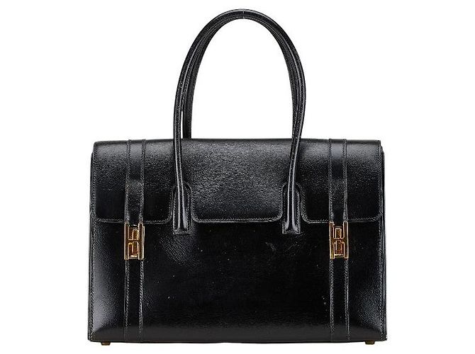 Hermès Sac à main Hermes Drag 30 en cuir box Noir