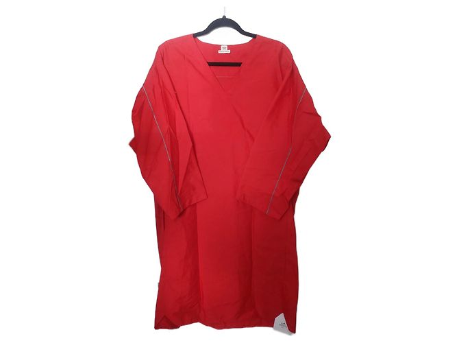 Vestido Hermès de algodón rojo Roja
