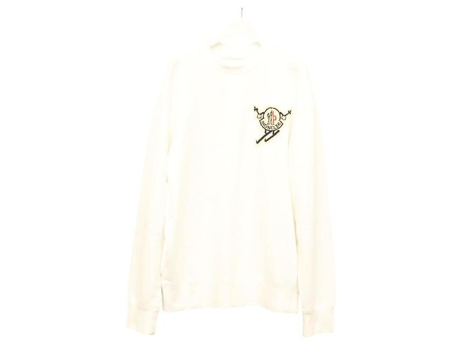 Moncler Langarmtrainer Langarm Baumwolle Weiß Auth ym041