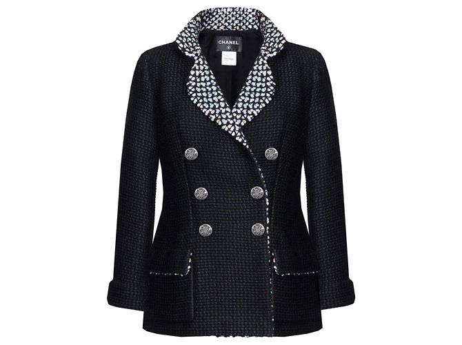 Chanel 12K$ Paris / Shanghai Sequin Black Jacket 40 FR
