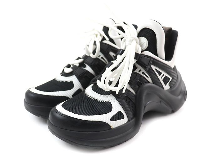 Sneakers alte Monogram Louis Vuitton 35.5 Nero Bianco