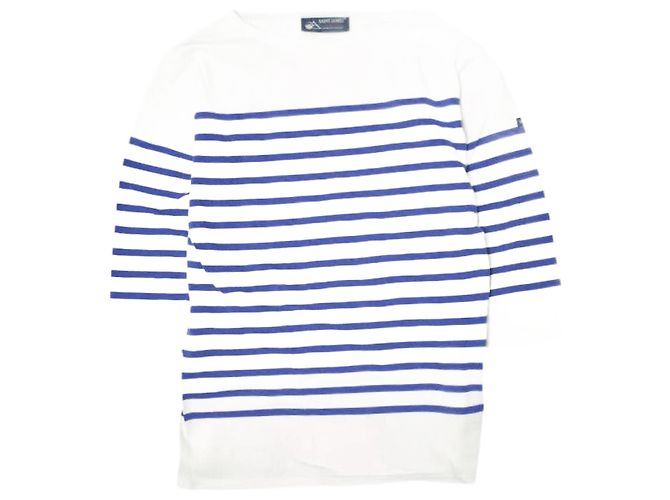 Autre Marque Top de algodón 3/4 Saint James NAVAL Blanco
