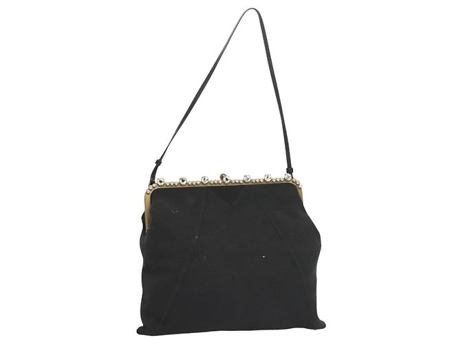 Bolsa de Ombro Miu Miu em Algodão Preto Auth hk2812