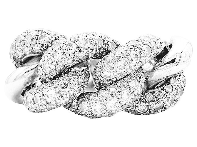 Anello Pomellato 'Catene', oro bianco e diamanti.