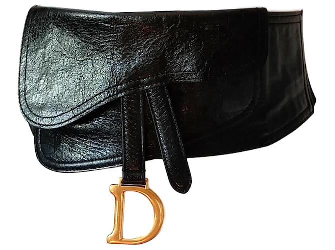 Riñonera Dior Saddle Black Leather  ref.2327876