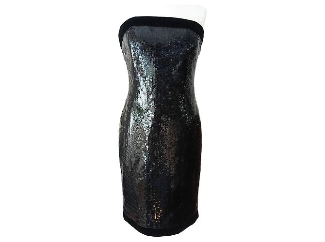 Autre Marque Schwarzes Samtkleid