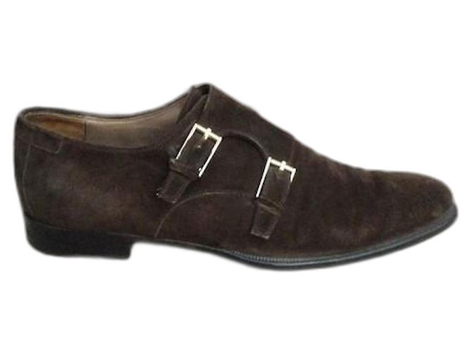 Scarpe Monk Gucci Marrone Scuro Camoscio