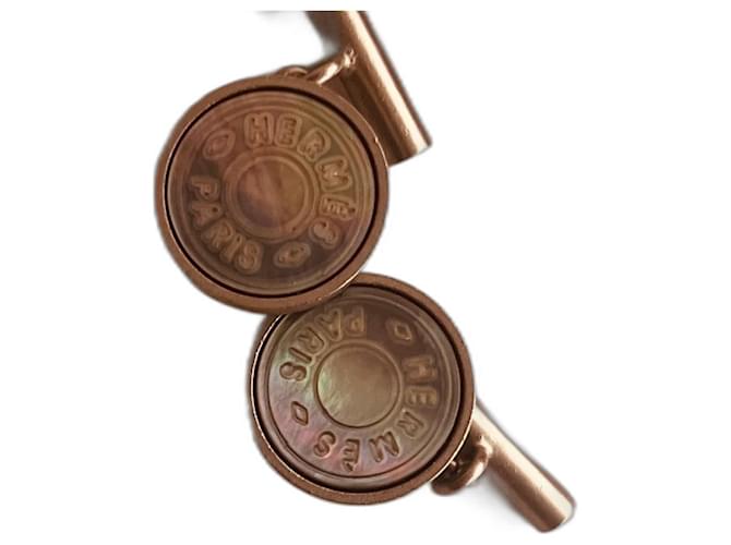Hermès Abotoaduras Studs Aço Prateado Prata 