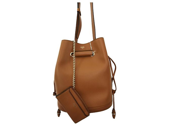 Le Huit Borsa a secchiello Lancel Huit GM in pelle cammello Marrone D'oro Marrone chiaro Gold hardware