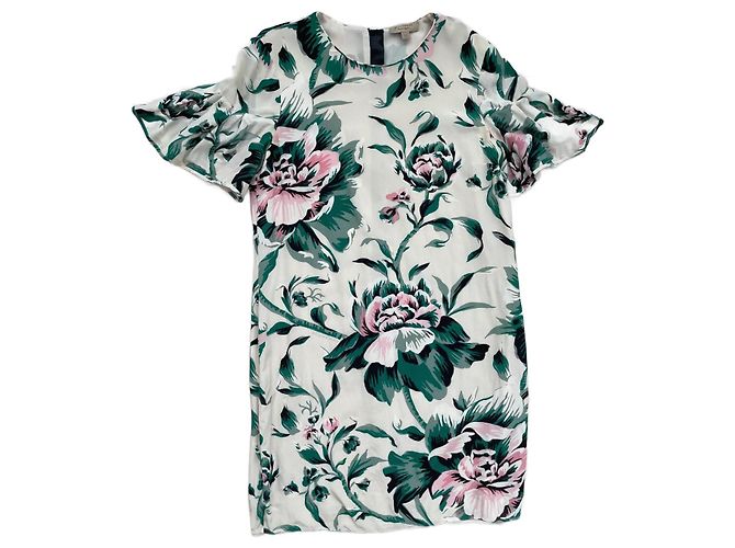 Vestido midi de seda Burberry Multicor
