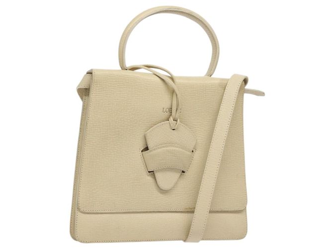 Sac à main en cuir LOEWE Barcelone 2 voies beige Auth bs26715