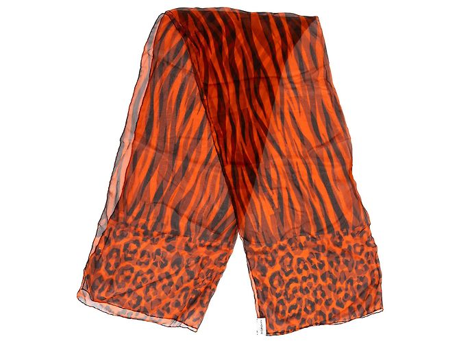 Sciarpa con stampa leopardata Saint Laurent Multicolore