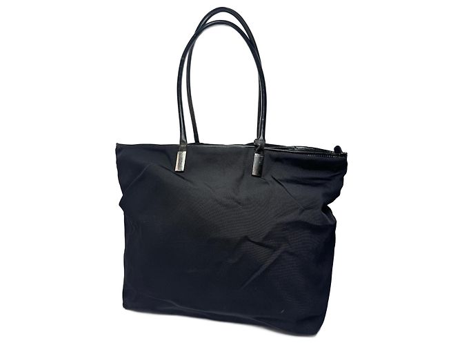 Borsa in pelle e cotone vintage Gucci nera Nero