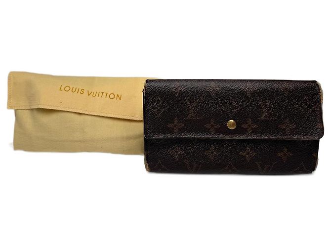 Vintage Louis Vuitton leather monogram wallet brown