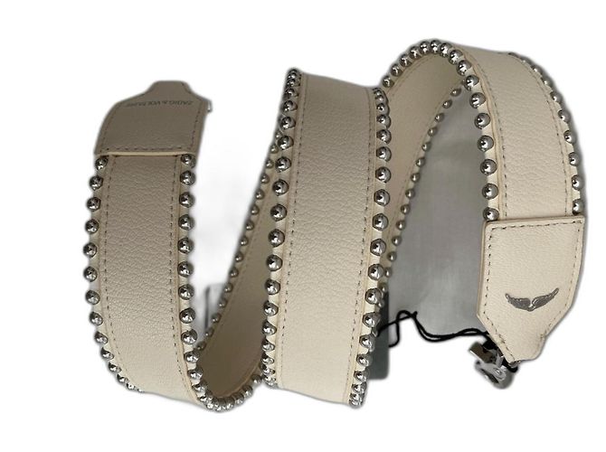 Zadig & Voltaire Alça de ombro em couro bege