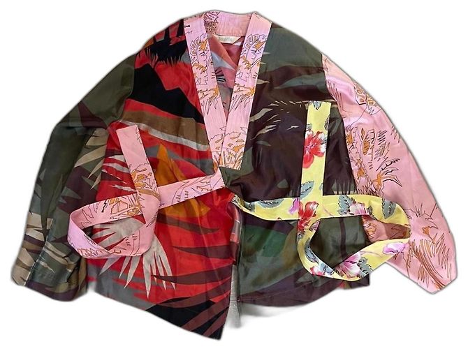 Top Kimono Palm Angel de seda Palm Angels Multicolor