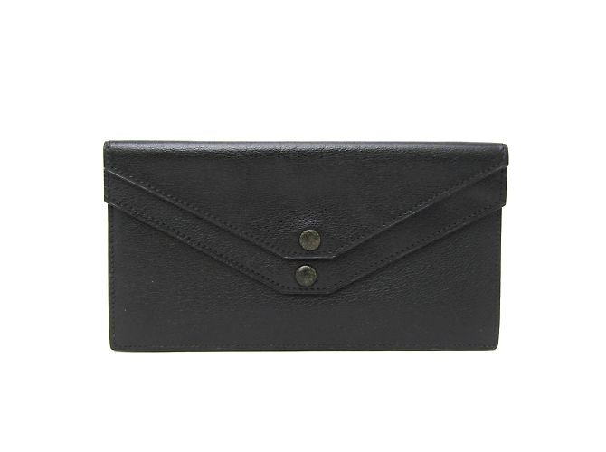 Hermès Hermes Flap Wallet in Black Chevre Leather