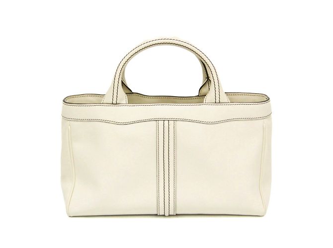 Valextra V5U41 J Bag Women's Leather Handbag Eggshell
