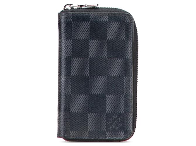 Louis Vuitton Black Damier Graphite Vertical Zippy Coin Purse Cloth  ref.2329513