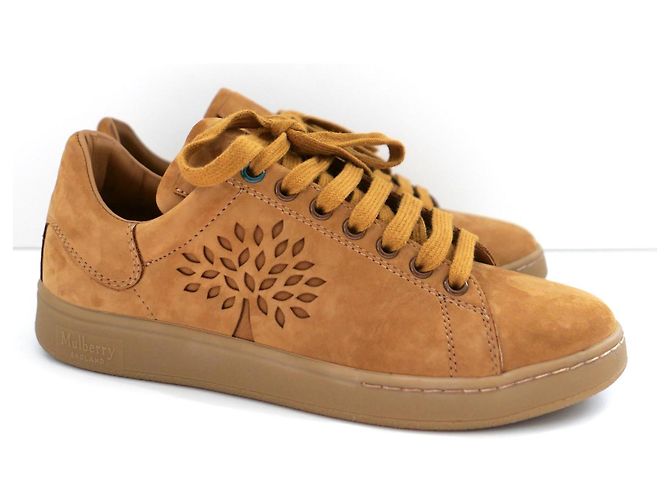 Teak-Suede-Sneaker für Tennis Mulberry Tree Braun