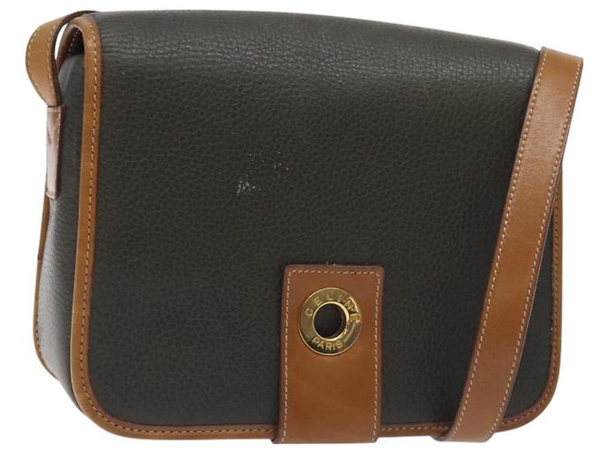 Céline Bolsa de Ombro CELINE em Couro Caqui Dourado Auth yk18543