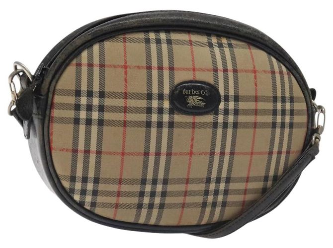Autre Marque Borsa a spalla Burberrys Nova Check in tela beige Auth BA3623