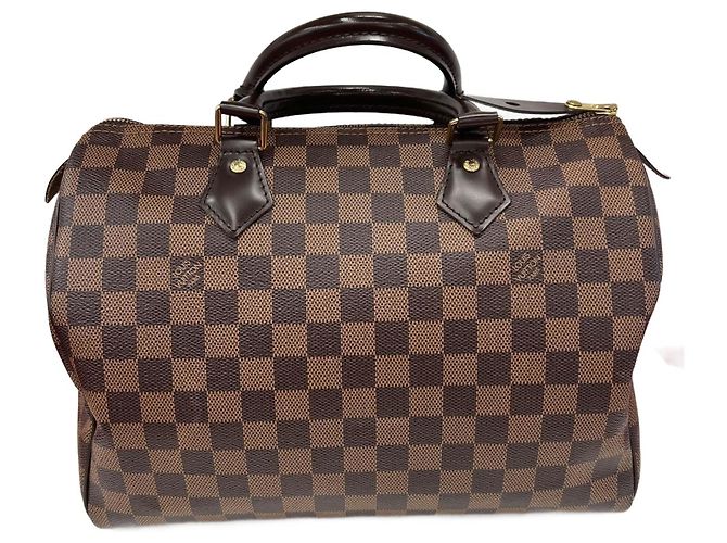 Bolsa Louis Vuitton Speedy 30 Damier Marrom Escuro