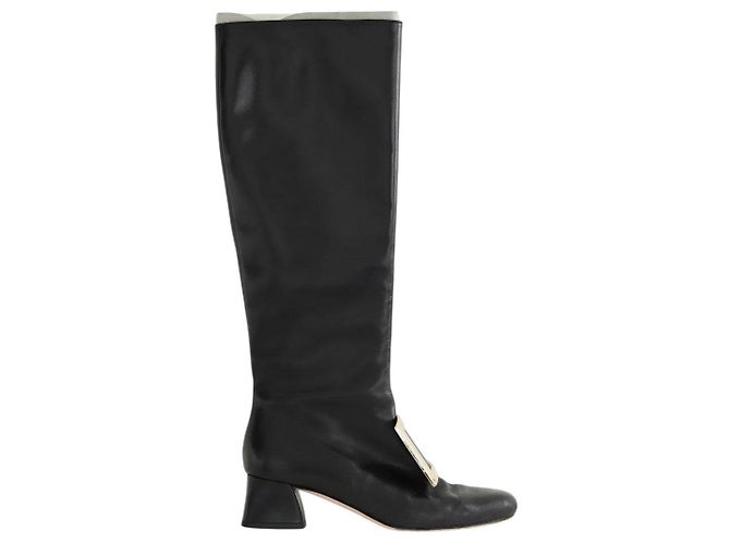 Roger Vivier Botas de couro pretas Preto