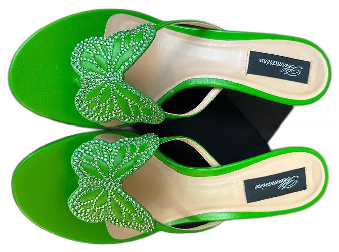 BLUMARINE MULES FARFALLA VERDE FLUO