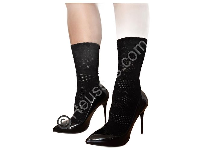 Schwarze Lacksocken-Pumps von Alexander McQueen