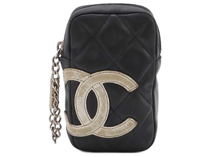 Cambon Chanel Leather Cigarette Case Black
