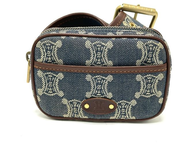 Belt Bag Céline Celine Macadam Denim Gürteltasche Blau