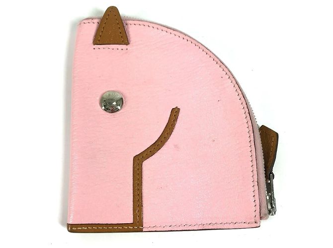 Hermès Hermes Pink Chevre Leather Coin Purse