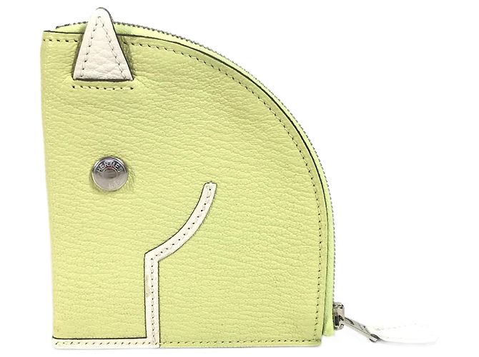 Hermès Hermes Chevre Leather Coin Purse in Yellow