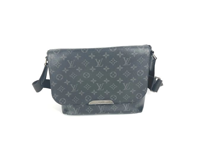 Louis Vuitton Monogram Eclipse Messenger Explorer MM Bag Black