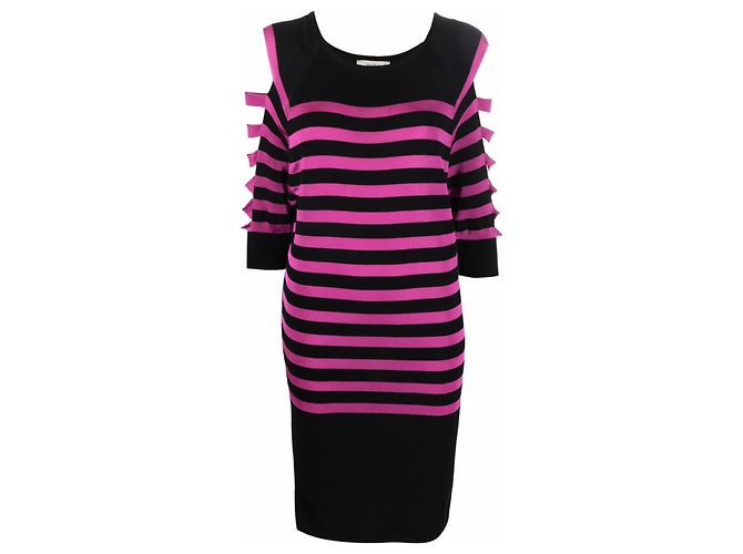 Abito a righe Jean Paul Gaultier nero e rosa