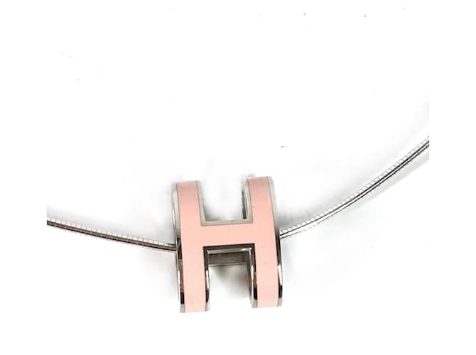 Hermès Collier Accessoire Hermes Pop H Argenté Rose 