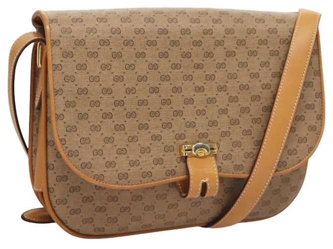 Gucci Borsa a spalla Micro GG Supreme PVC Beige Oro Auth ki5787 D'oro