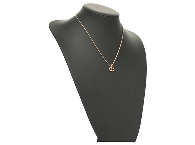 Collana Christian Dior metallo oro Auth SW947 D'oro