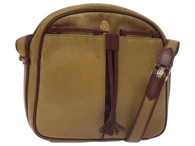 CARTIER Borsa a Spalla Must Line Pelle Marrone Oro Auth BA3580 D'oro