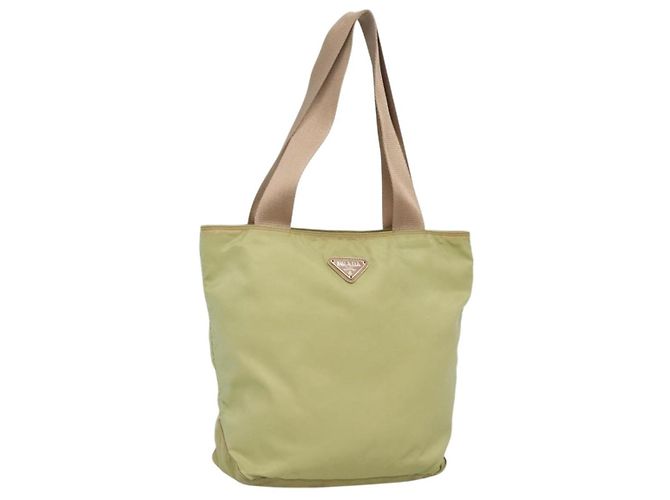 PRADA Sac Tote Nylon Vert clair Auth 127872